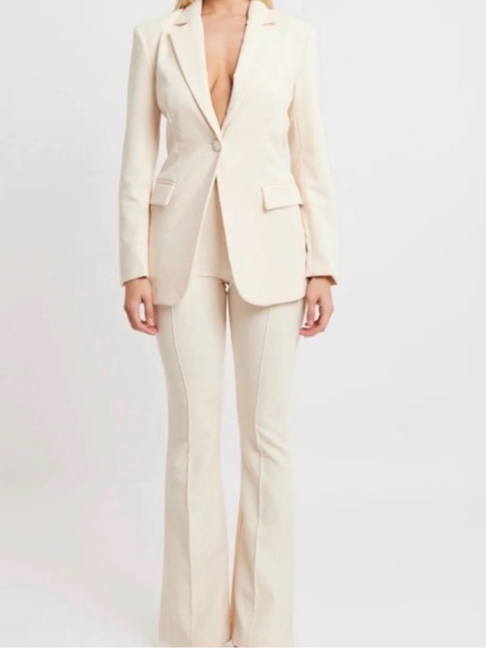 Tailored ivory Pants - Women's Professional Trousers and blazer